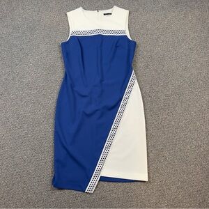 Tommy Hilfiger Asymmetrical Blue and White Dress
